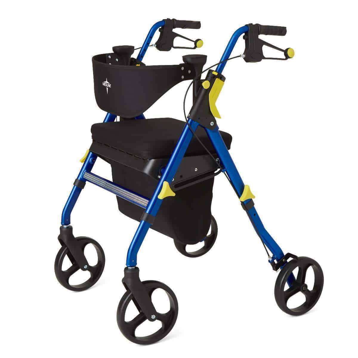 Medline Premium Empower Folding Mobility Rollator Walker with 8" Wheels - Senior.com Rollators